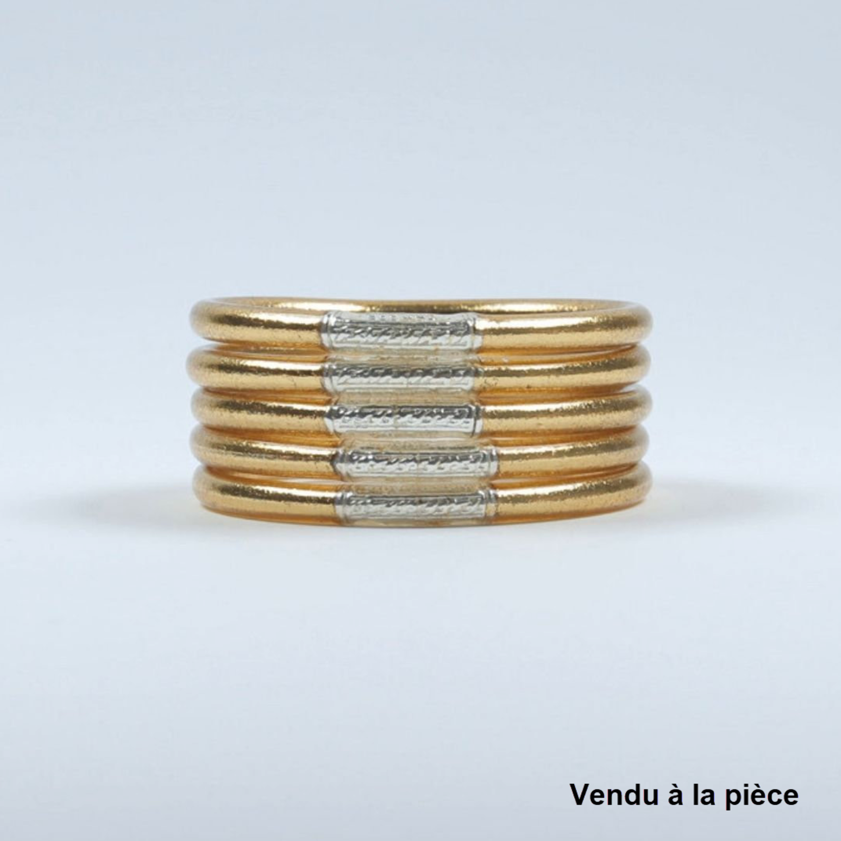 Jonc Bouddhiste Light Gold & Mantra Silver
