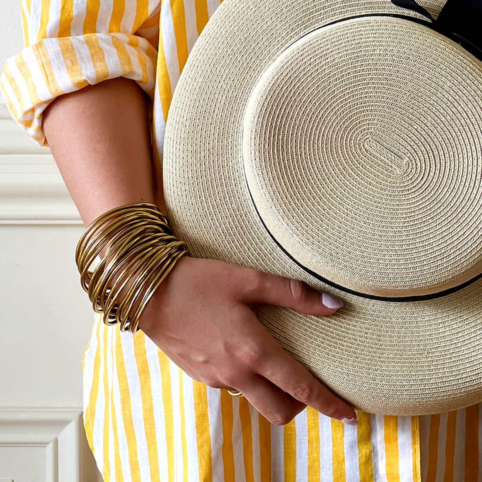 Jonc Bouddhiste Light Gold & Mantra Silver