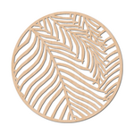 Décoration en bois - Rond 25 cm - Feuilles