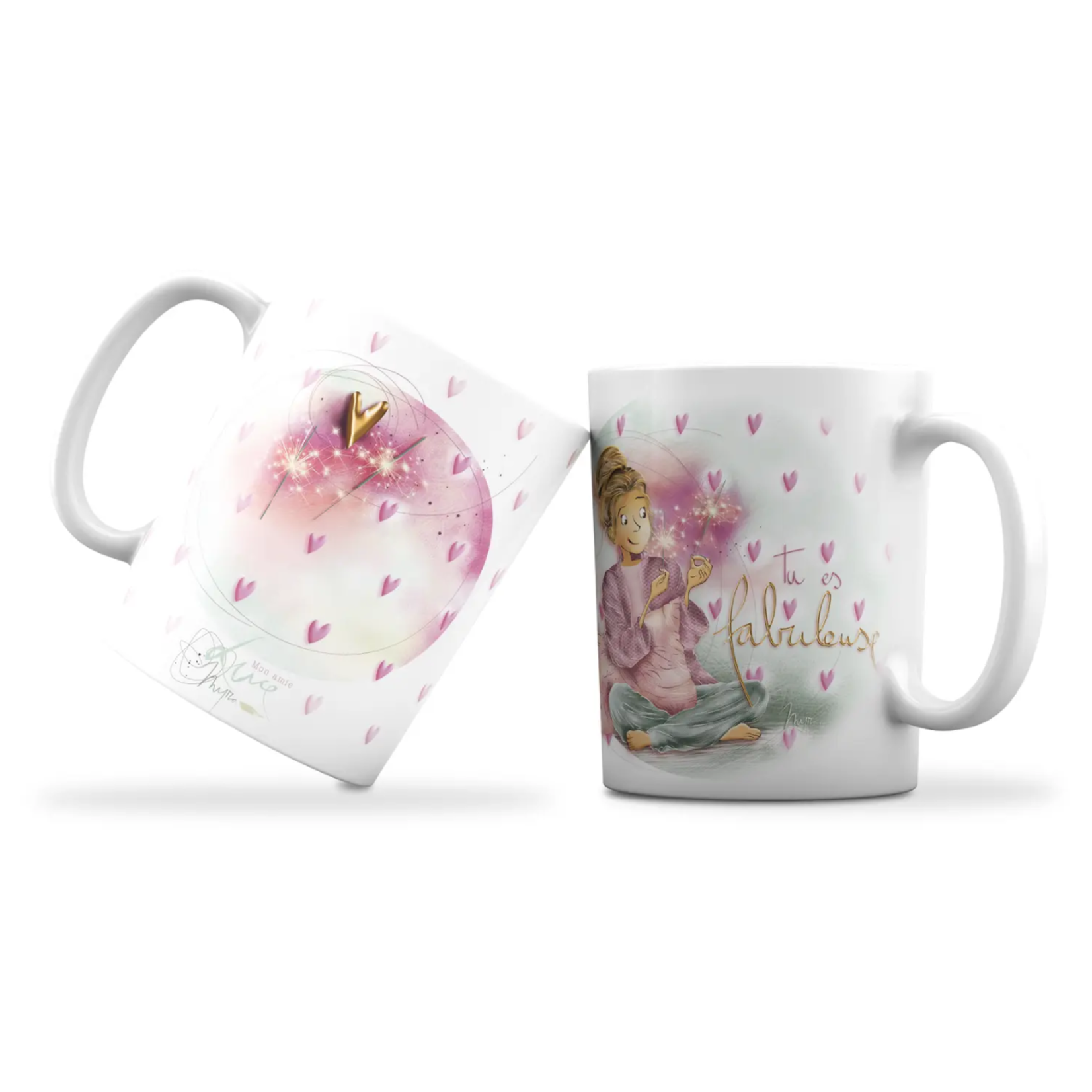Tasse "Tu es fabuleuse" coeurs