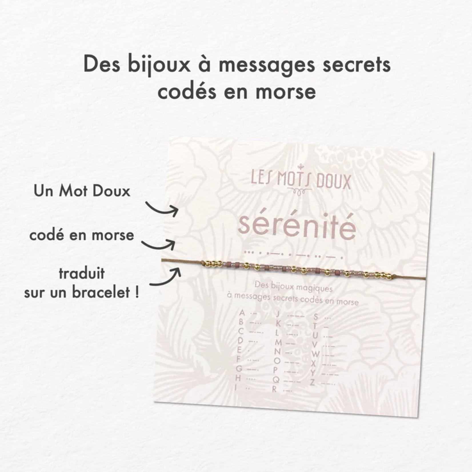 Bracelet Code Morse Pastel : Sérénité