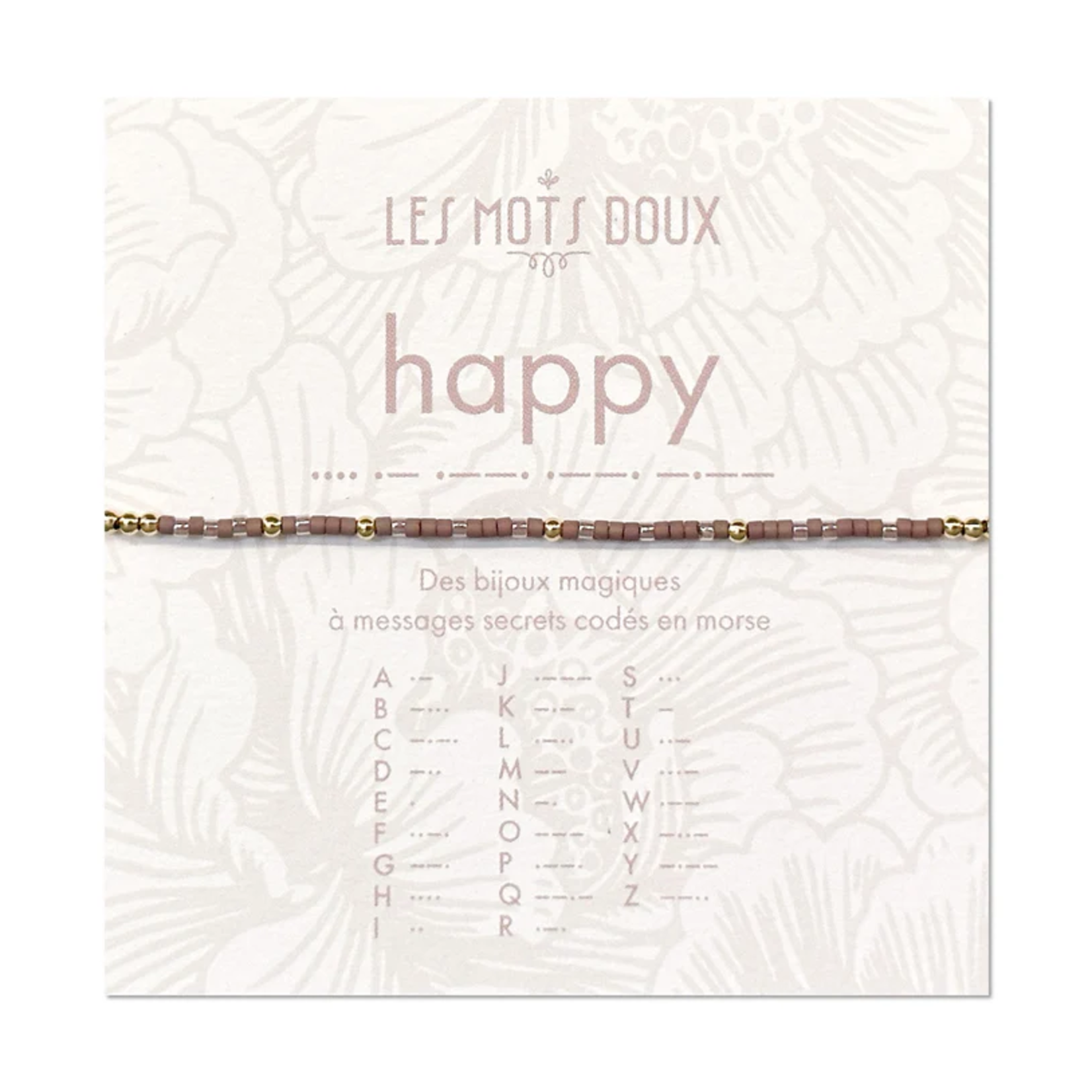 Bracelet Code Morse Pastel : Happy