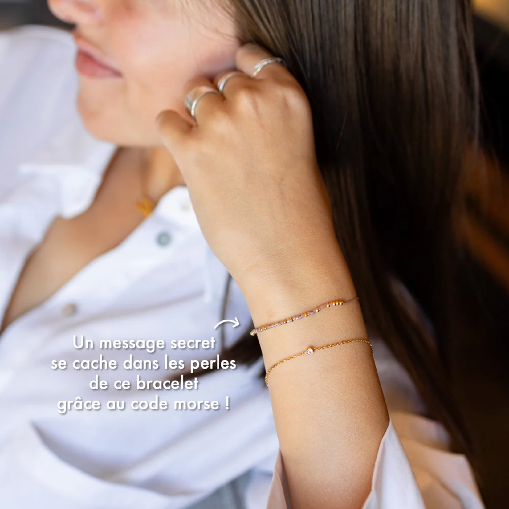 Bracelet Code Morse Pastel : Happy