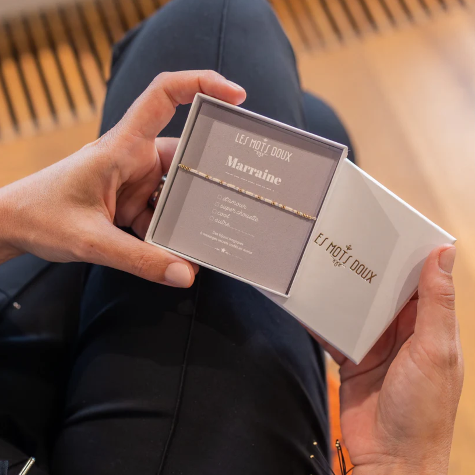 Bracelet Code Morse Famille : Marraine