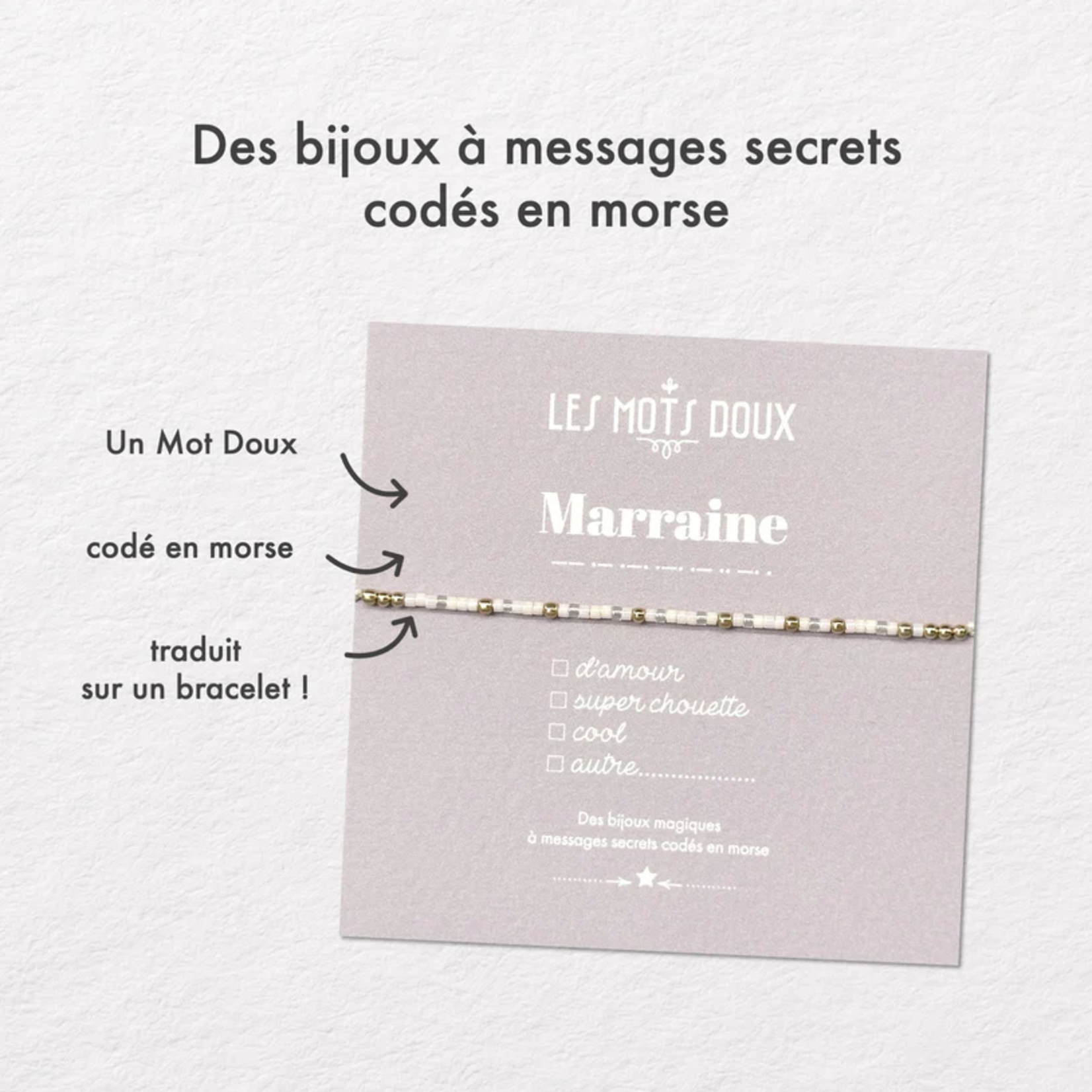 Bracelet Code Morse Famille : Marraine