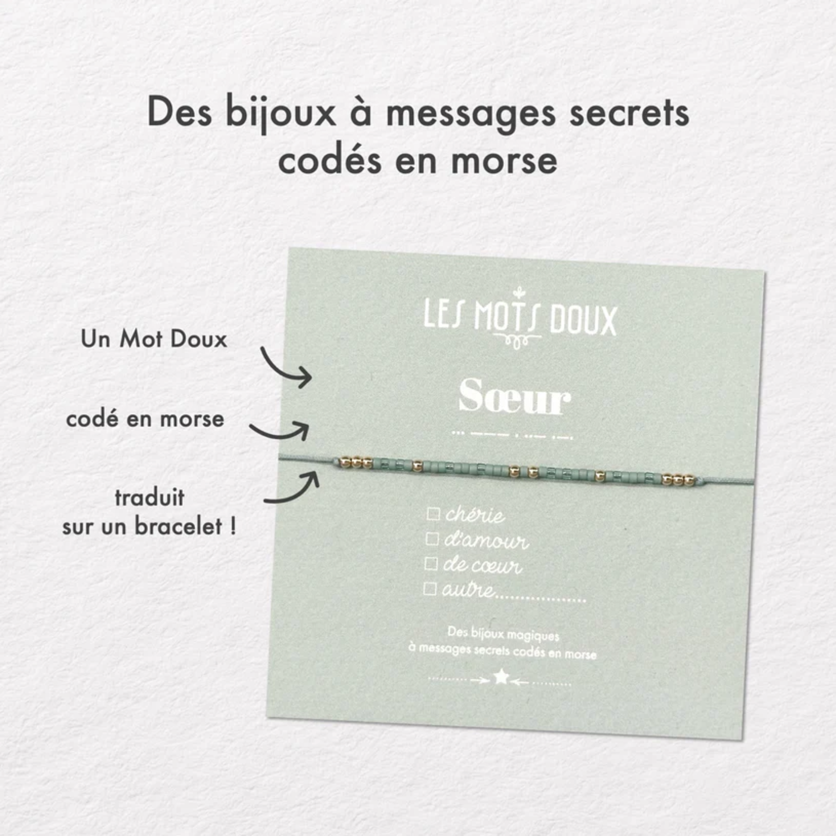 Bracelet Code Morse Famille : Soeur