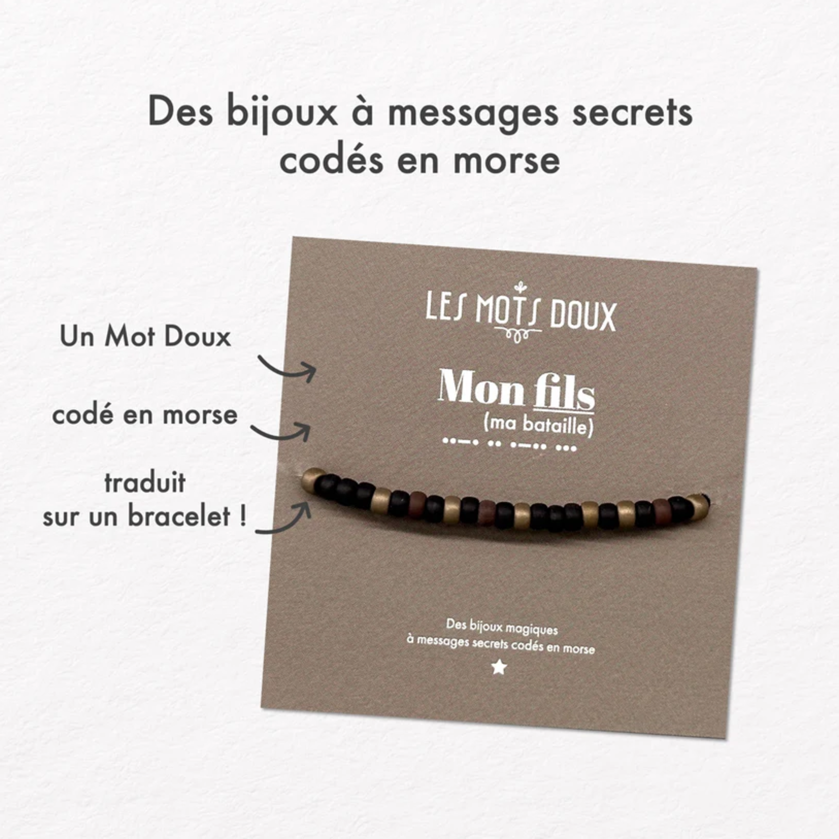 Bracelet Code Morse Messieurs : Mon fils