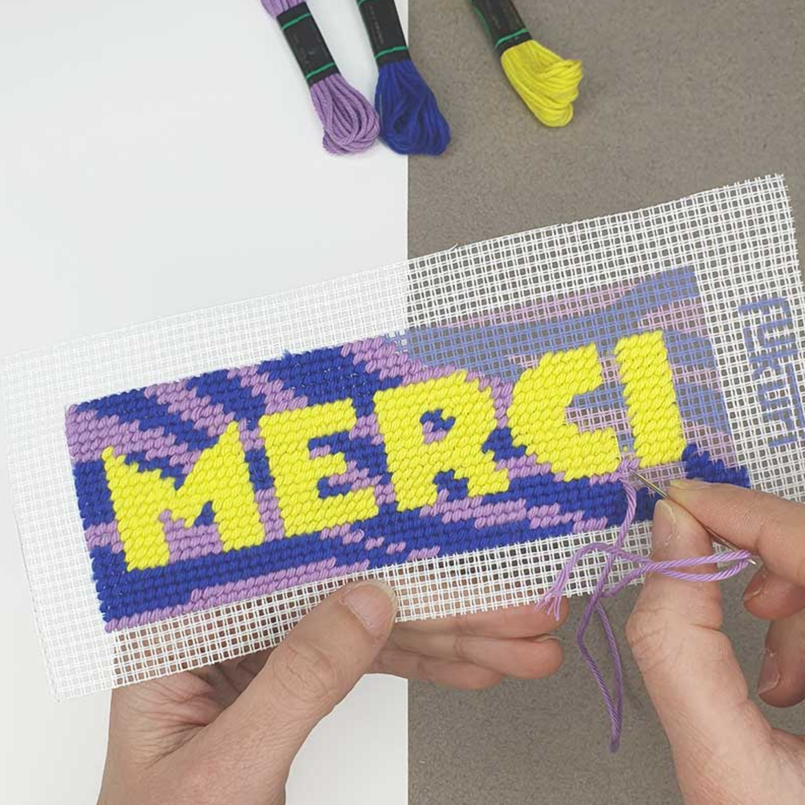 Kit Canevas - MERCI - Marque-page