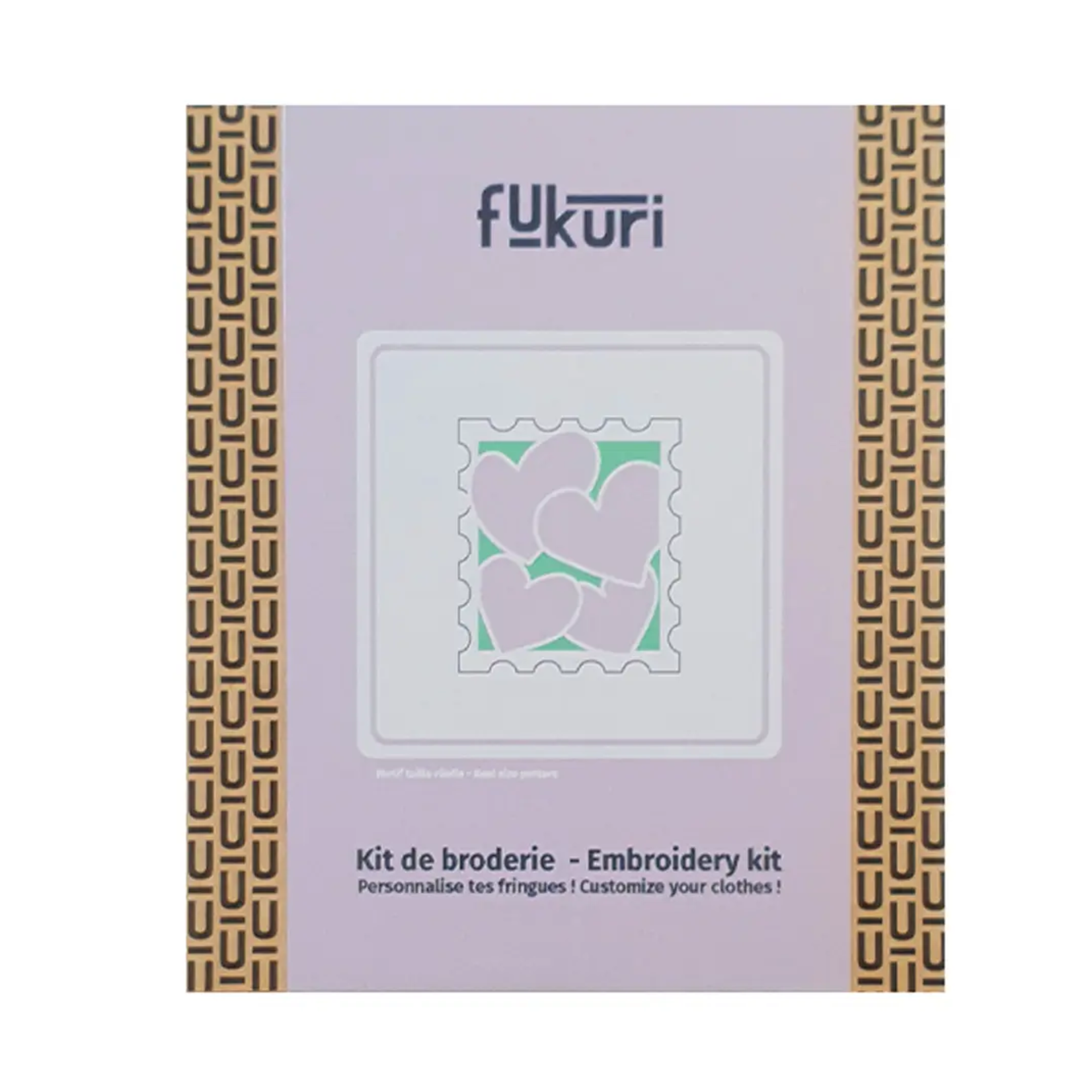 Kit Broderie - Timbre Coeurs Parme