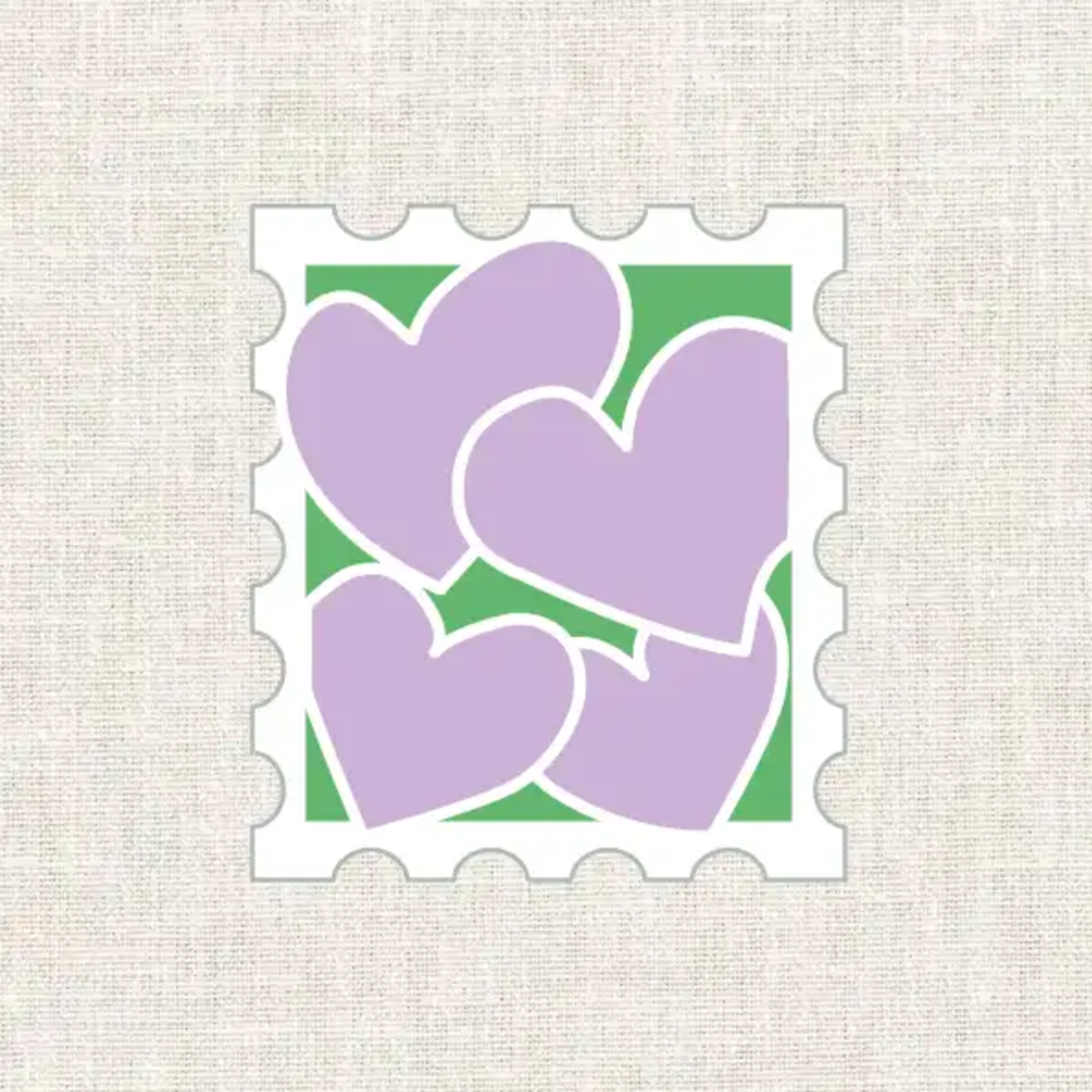 Kit Broderie - Timbre Coeurs Parme