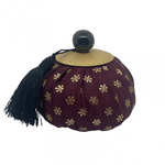 Aumônière parfumée Fleurs Or et Bordeaux (Poudre de riz)