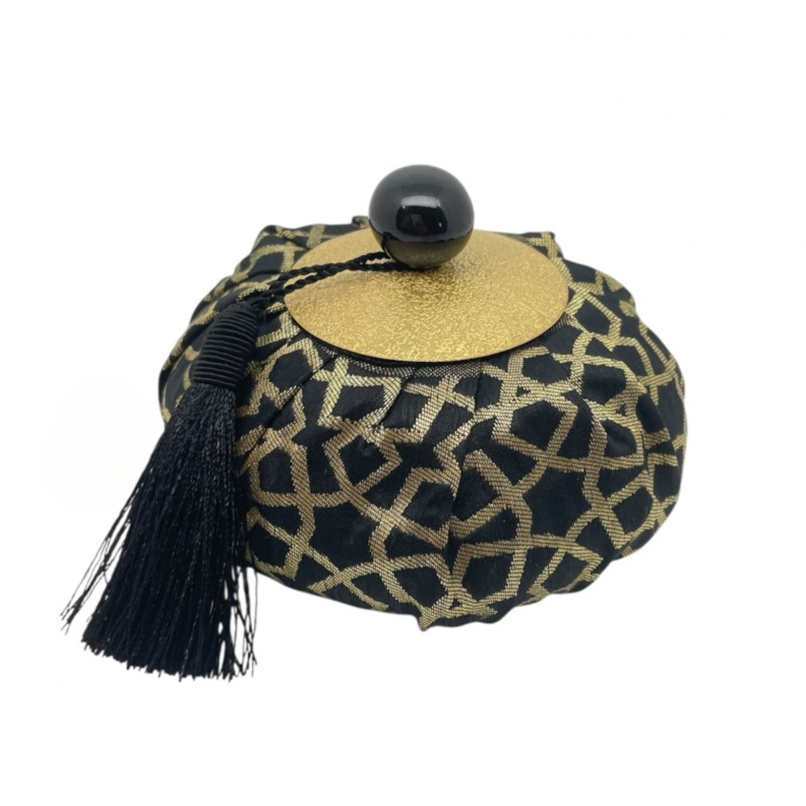 Aumônière parfumée Graphique Or et Noir (Poudre de riz)