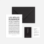Carte Les Règles du Bonheur - A6