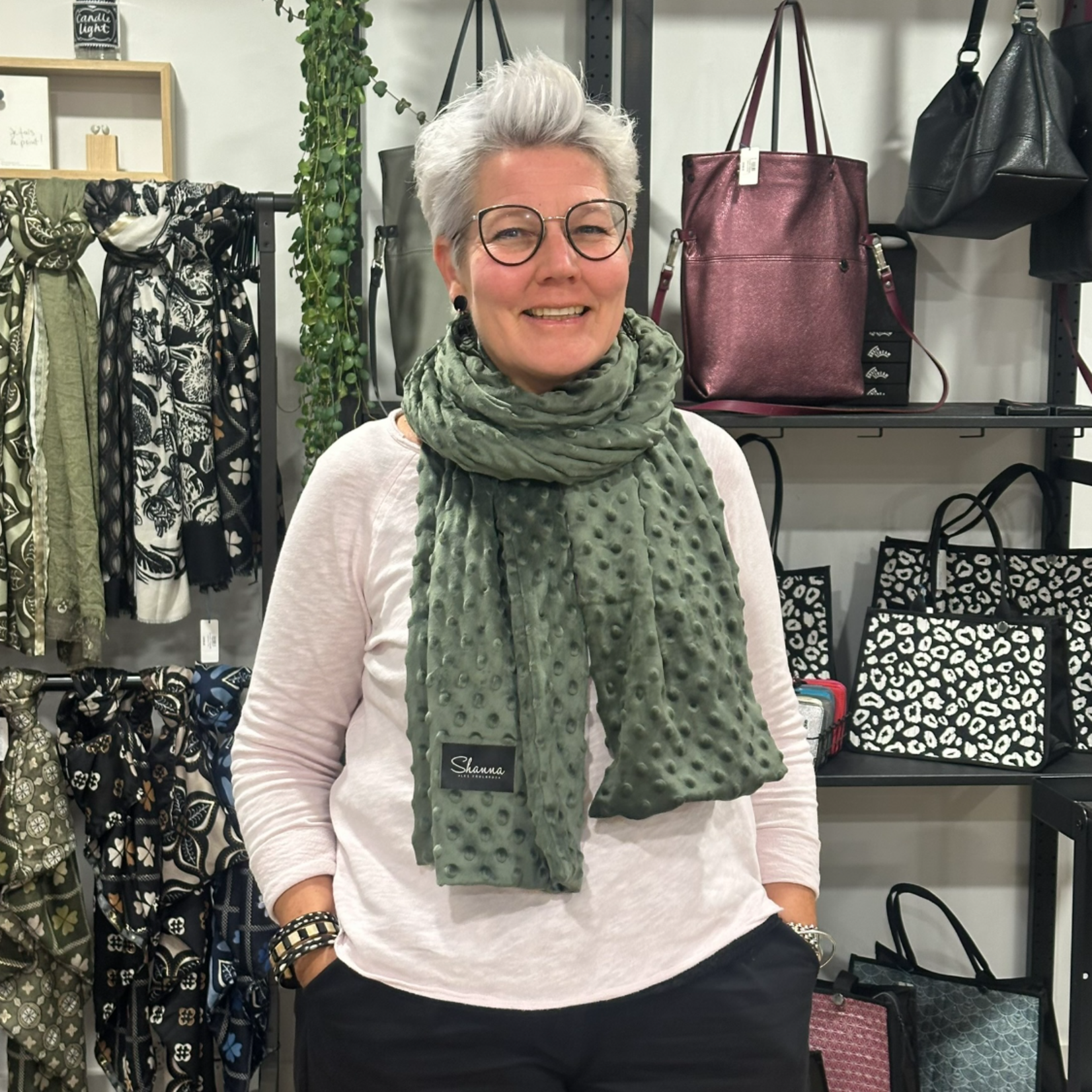 Echarpe Doudou Minky Shanna - Kaki