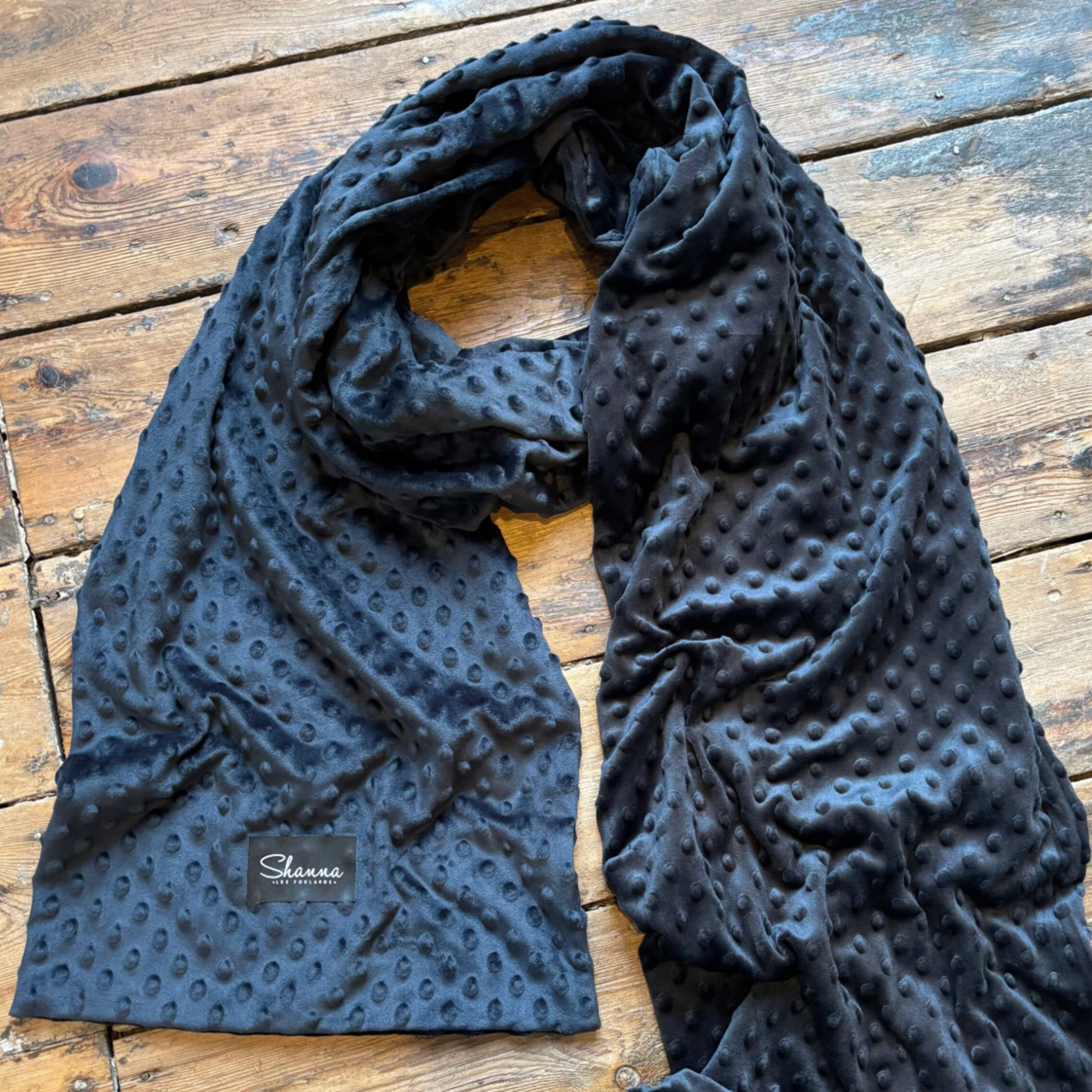 Echarpe Doudou Minky Shanna - Noir