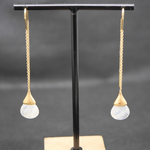 Boucles d'oreilles longues Goutte Poétique Pierre de lune