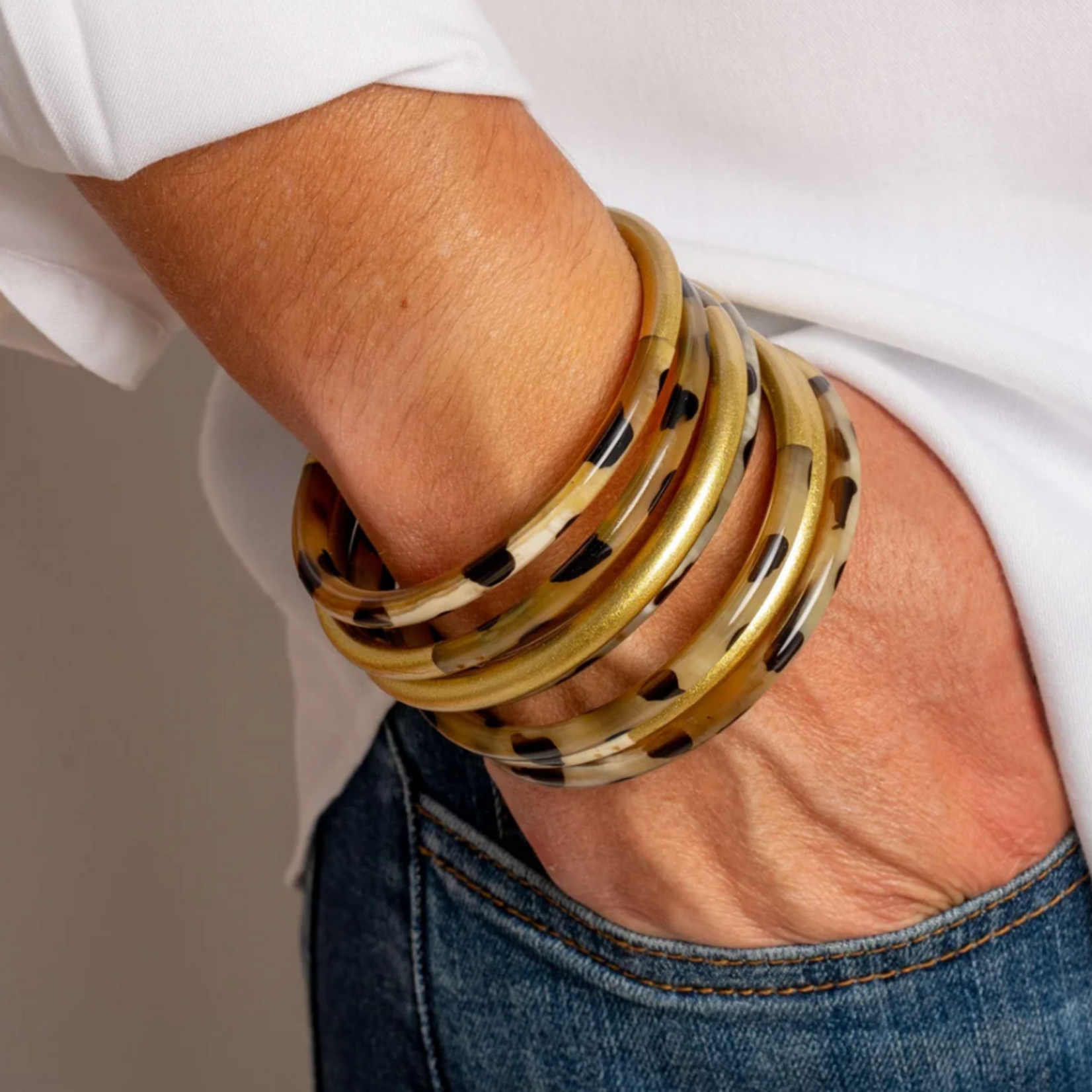 Jonc fin JOE Léopard & Doré