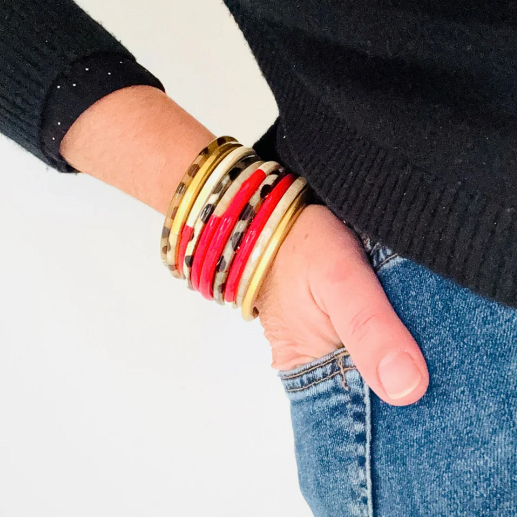 Jonc fin JOE Léopard & Doré