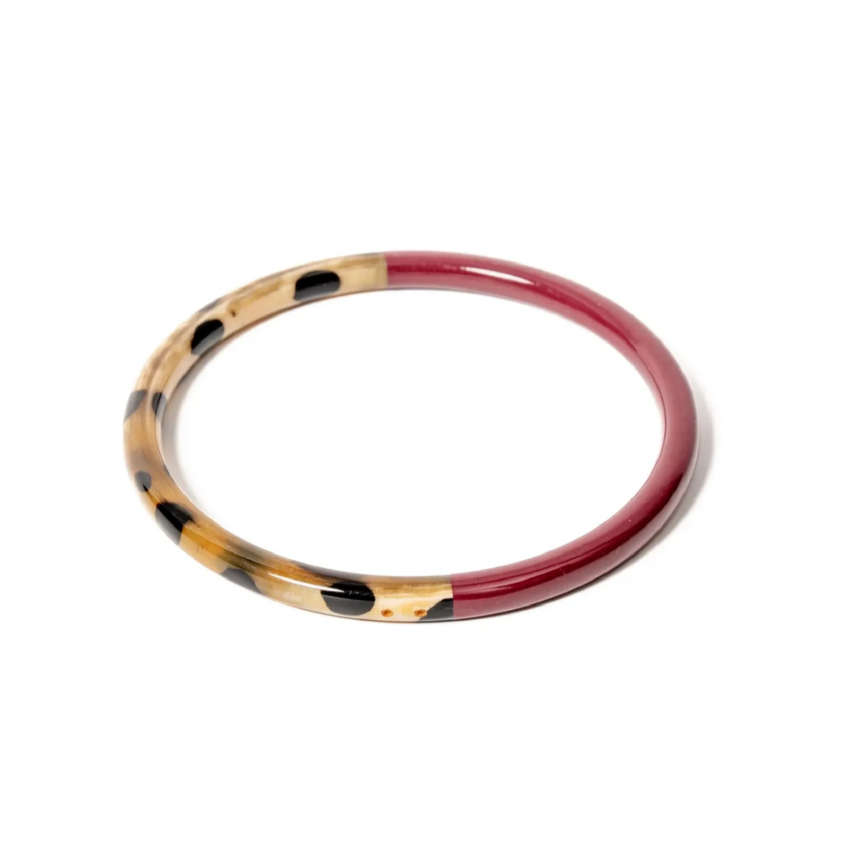 Jonc fin JOE Léopard & Lie de Vin