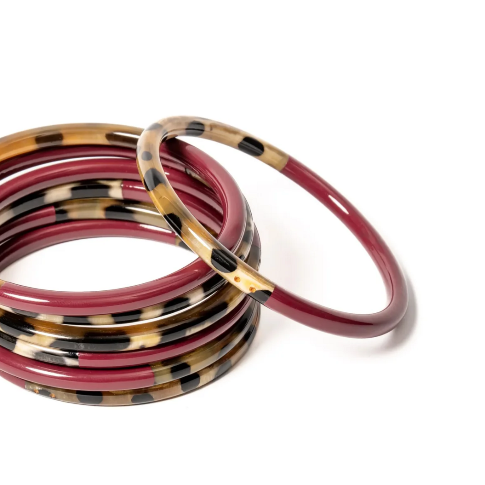 Jonc fin JOE Léopard & Lie de Vin