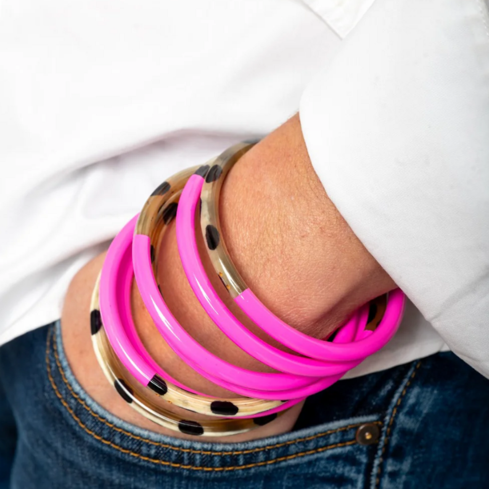 Jonc fin JOE Léopard & Rose