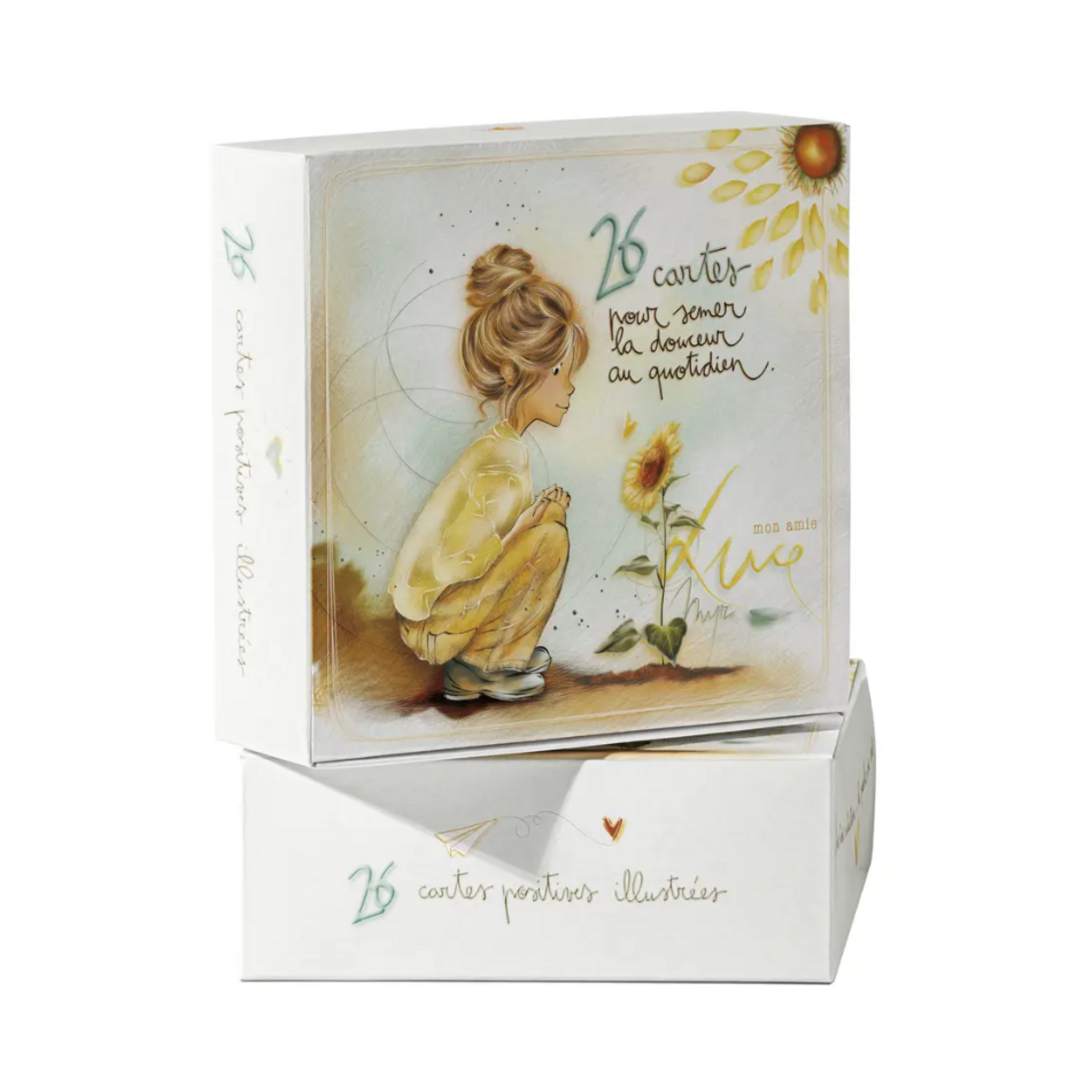 Coffret cartes à piocher tournesol