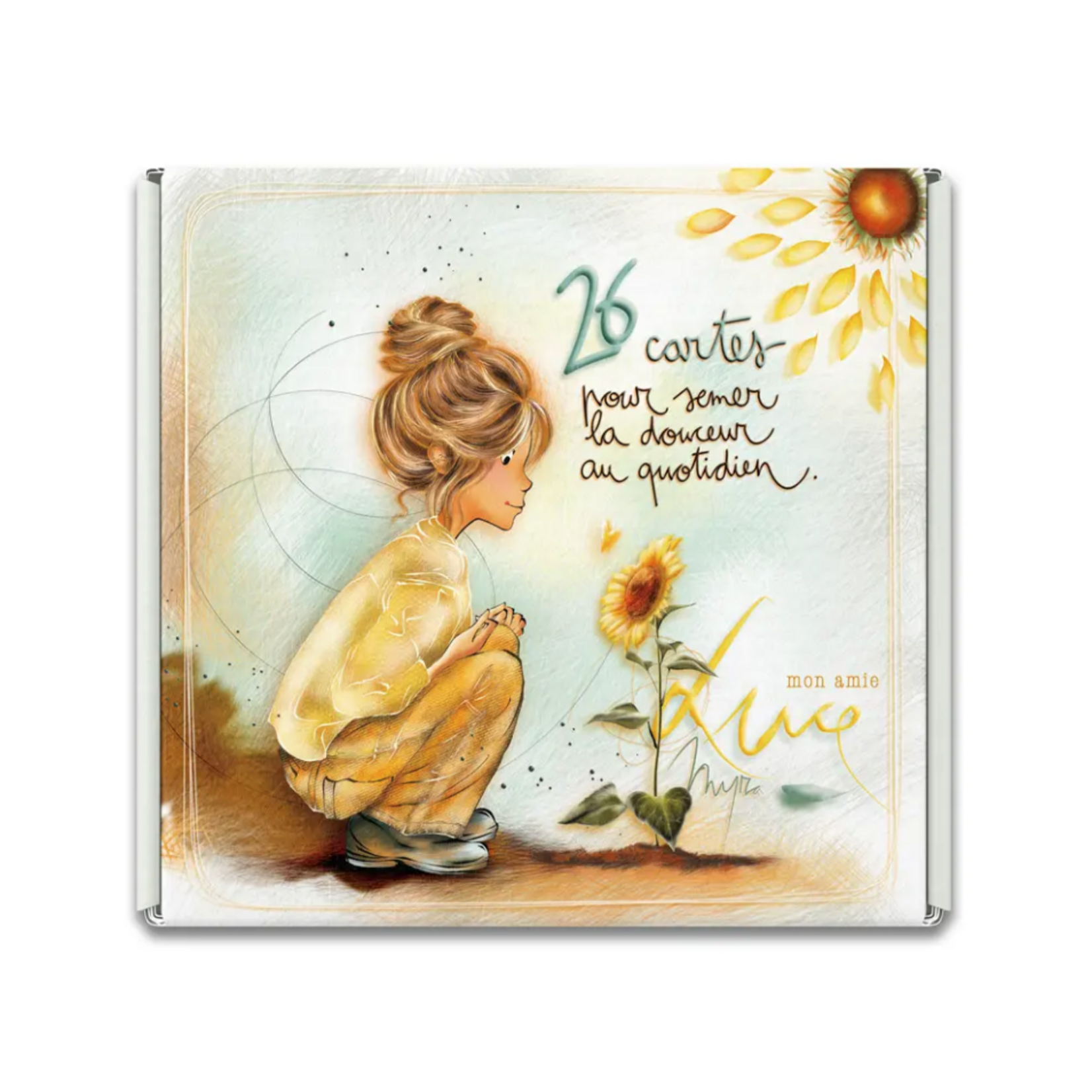 Coffret cartes à piocher tournesol