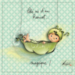 Carte postale "Né d'un haricot"