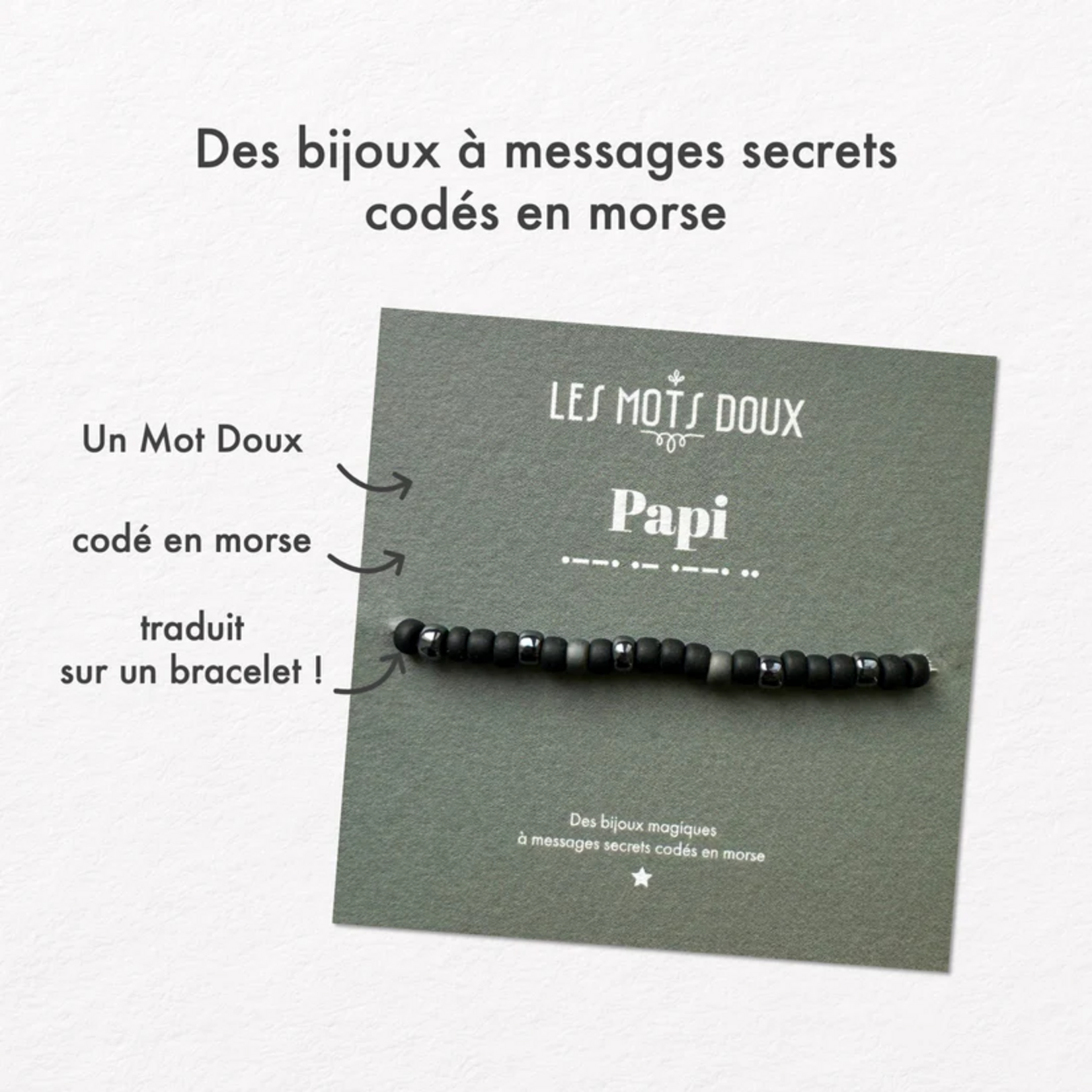 Bracelet Code Morse Messieurs : Papi