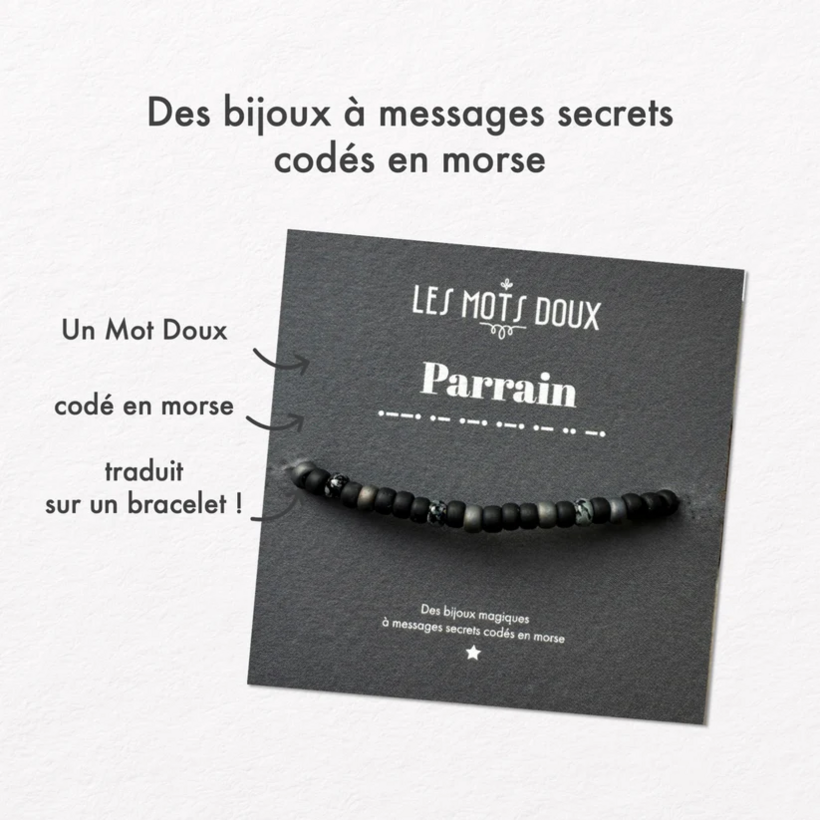 Bracelet Code Morse Messieurs : Parrain