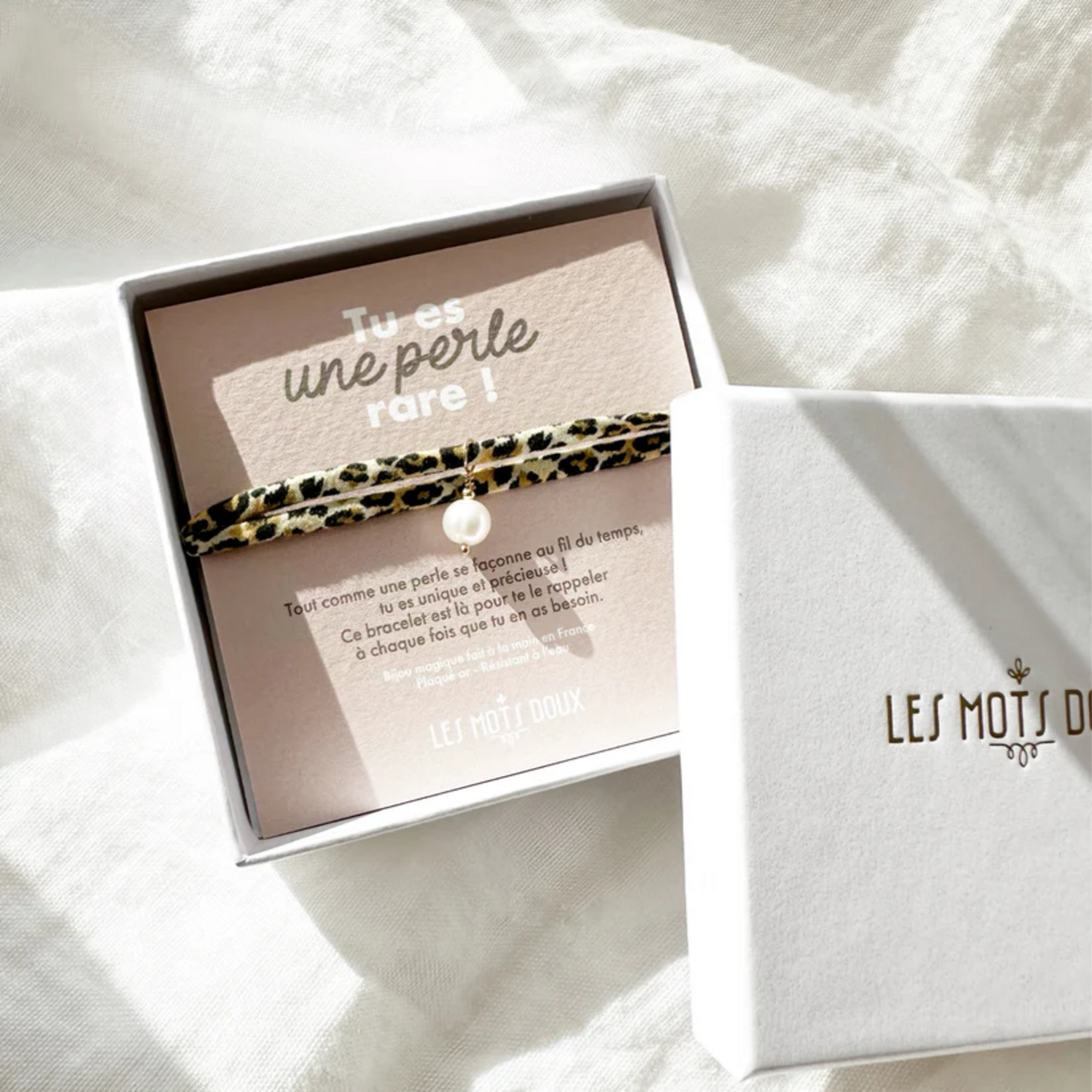 Bracelet Breloque Léopard - Tu es une perle rare