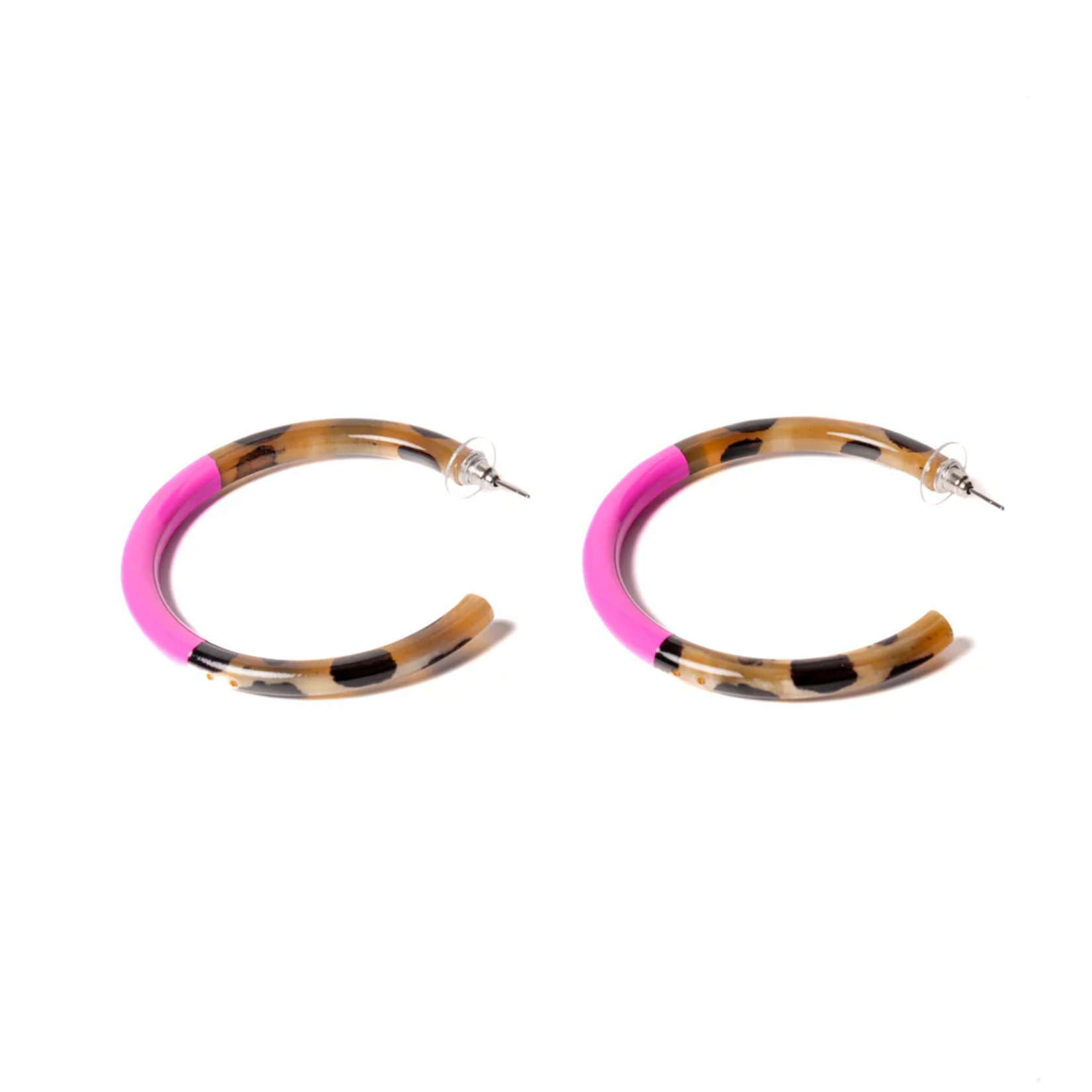 Créoles KATHLEEN Léopard & Rose (5 cm)