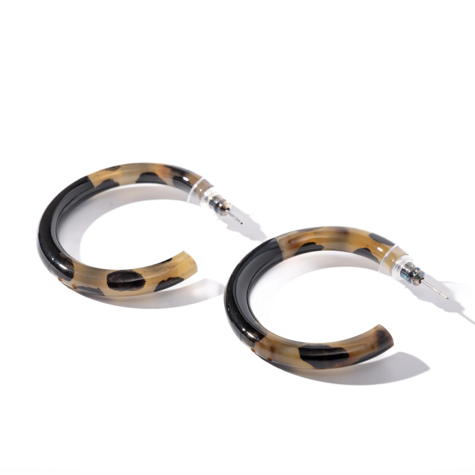 Créoles KATHLEEN Léopard & Noir (3 cm)
