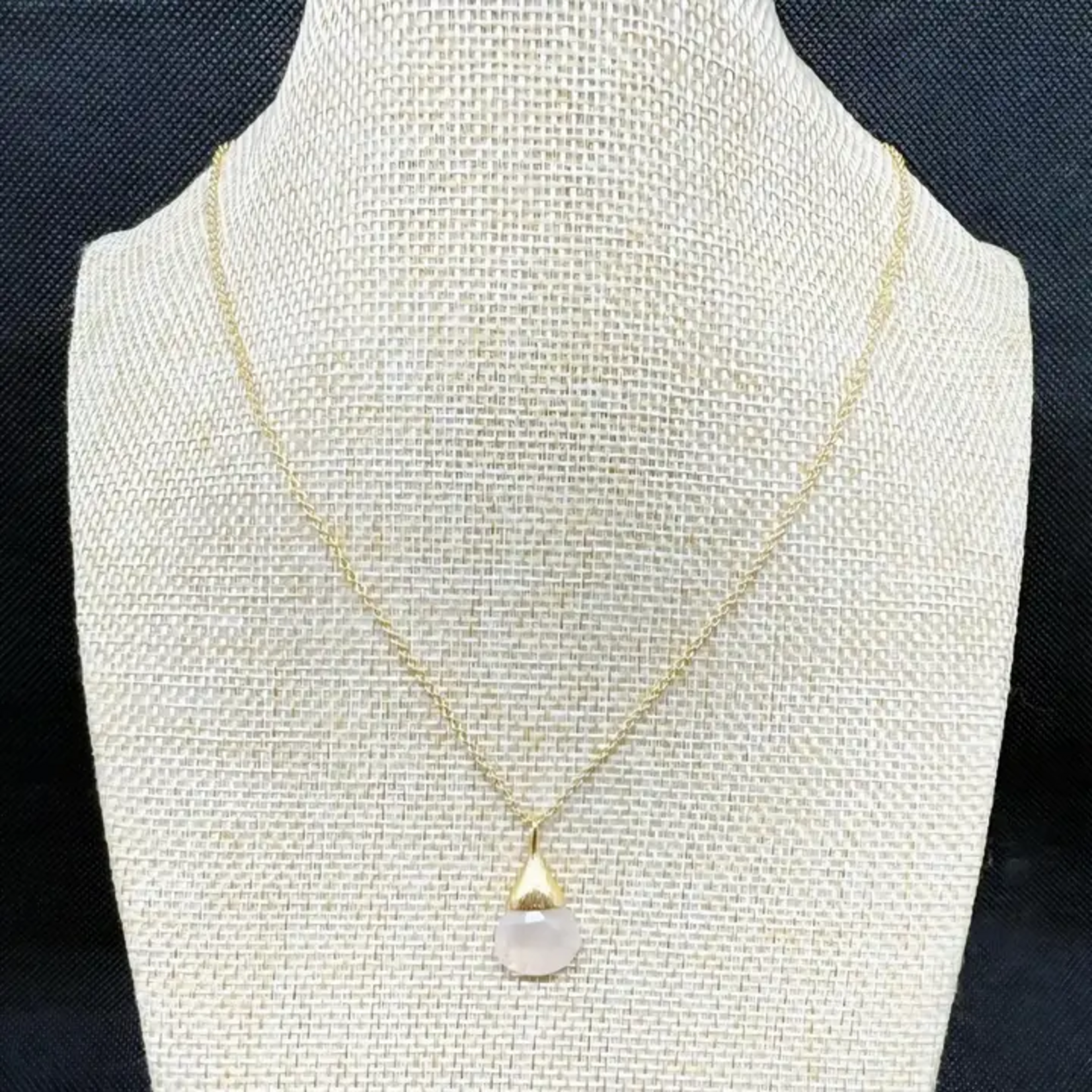 Collier Goutte Poétique Quartz Rose