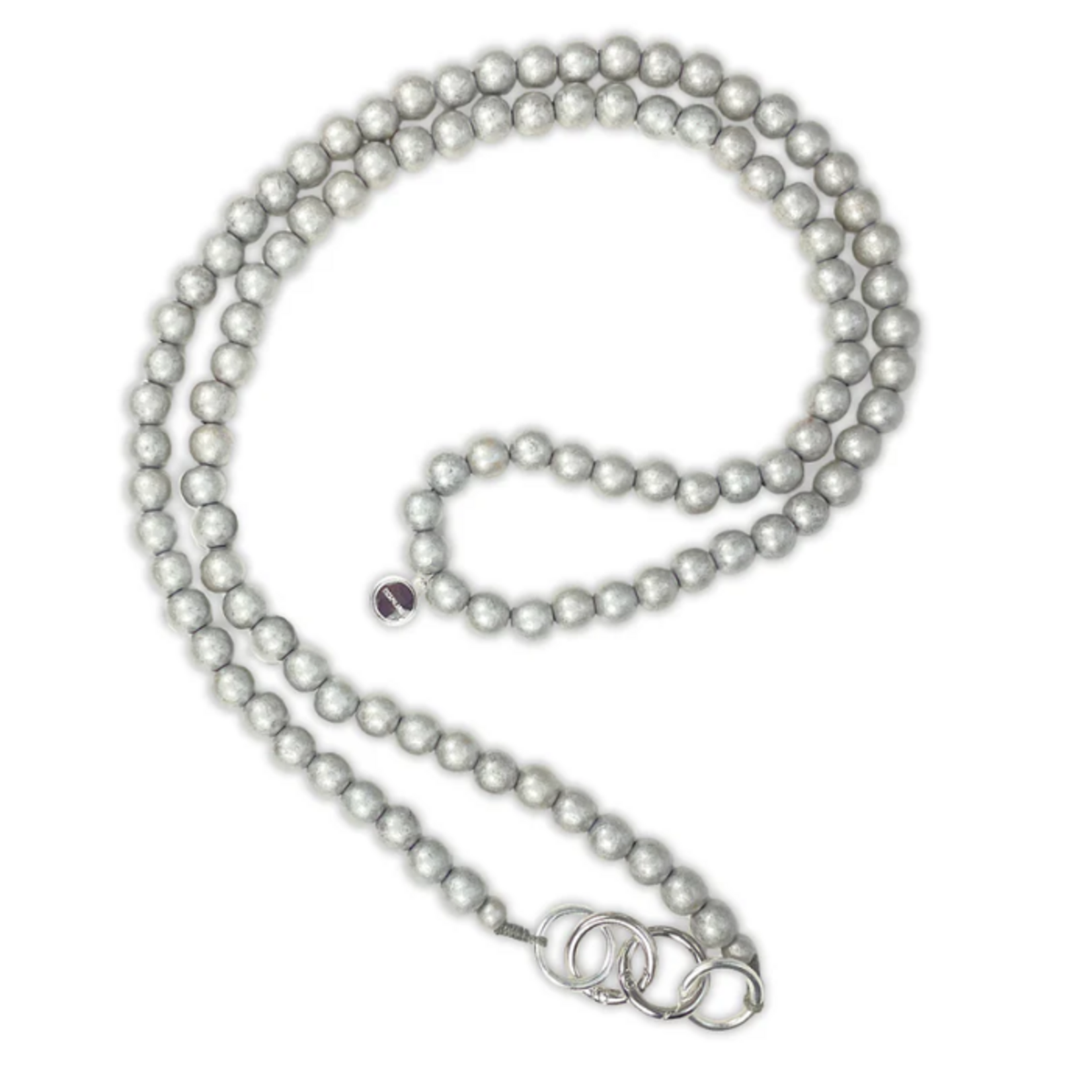 Chaîne à natel en perles en bois - Argent
