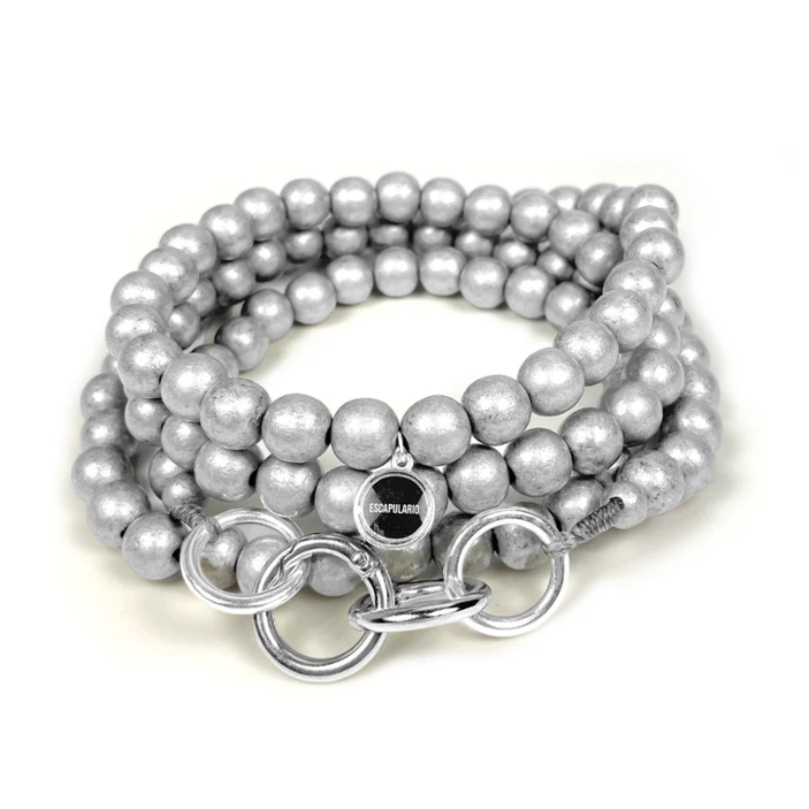 Chaîne à natel en perles en bois - Argent
