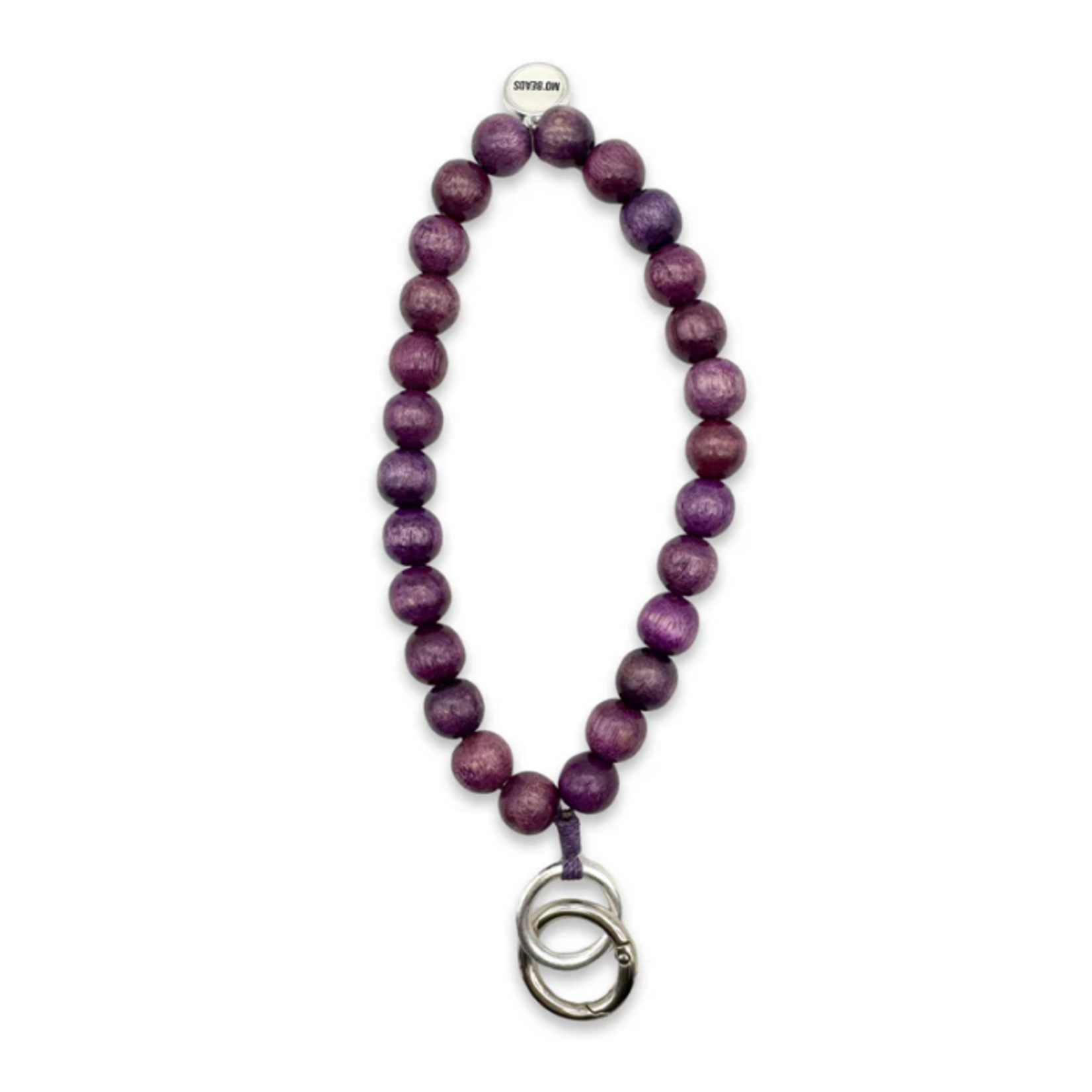 Petite chaîne à natel en perles en bois - Violet