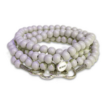 Chaîne à natel en perles en bois - Gris clair