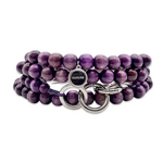Chaîne à natel en perles en bois - Violet