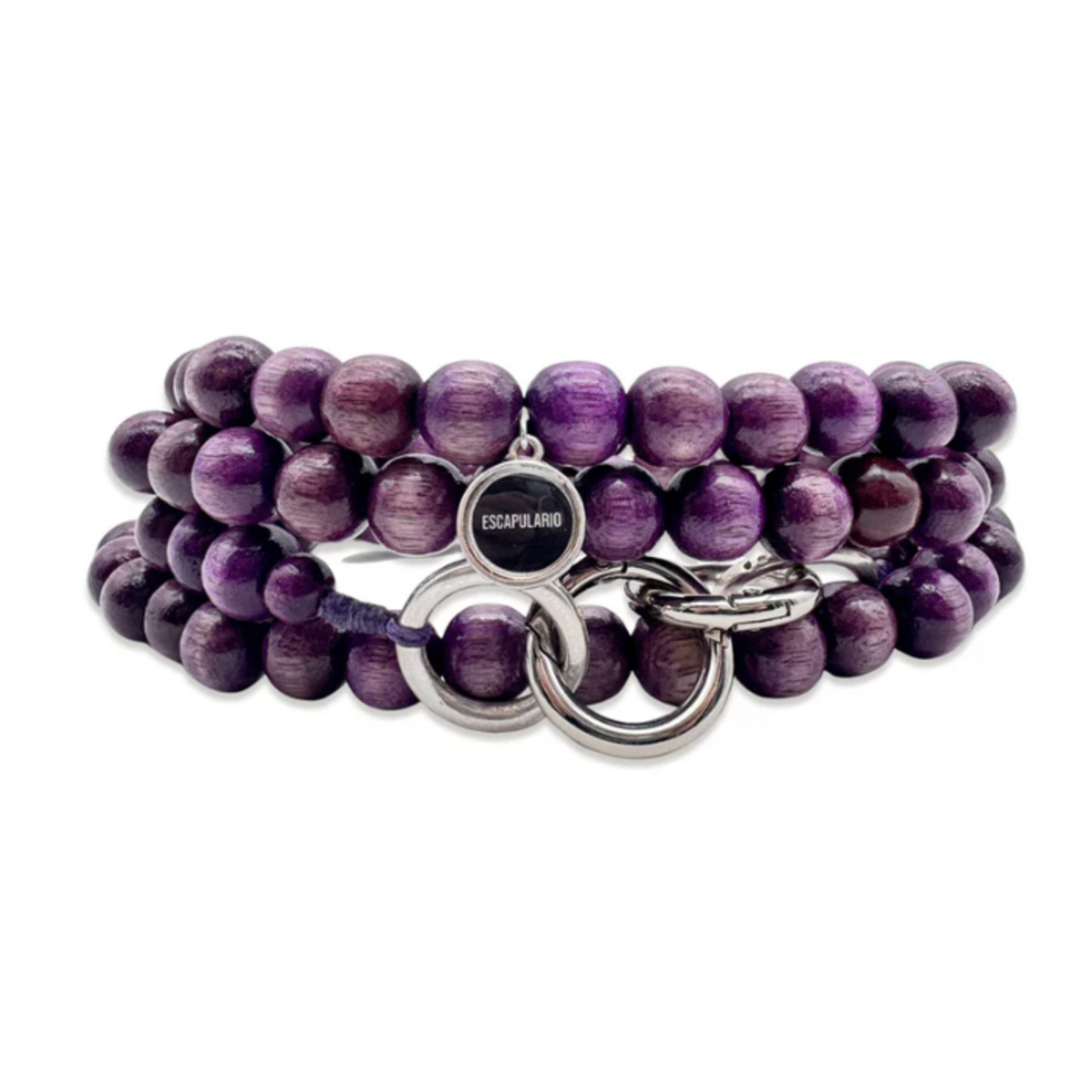 Chaîne à natel en perles en bois - Violet
