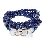 Chaîne à natel en perles en bois - Bleu
