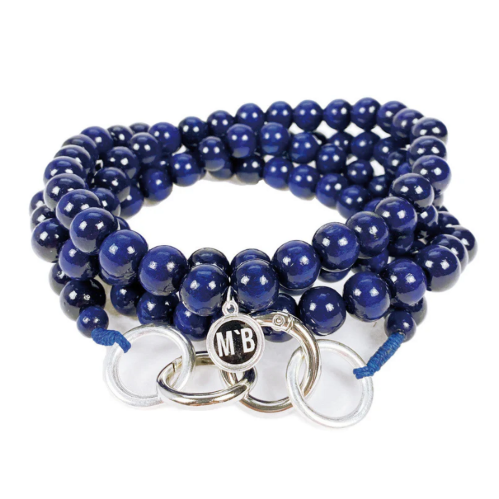 Chaîne à natel en perles en bois - Bleu