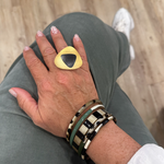 Bague Triangle - Or et Noir