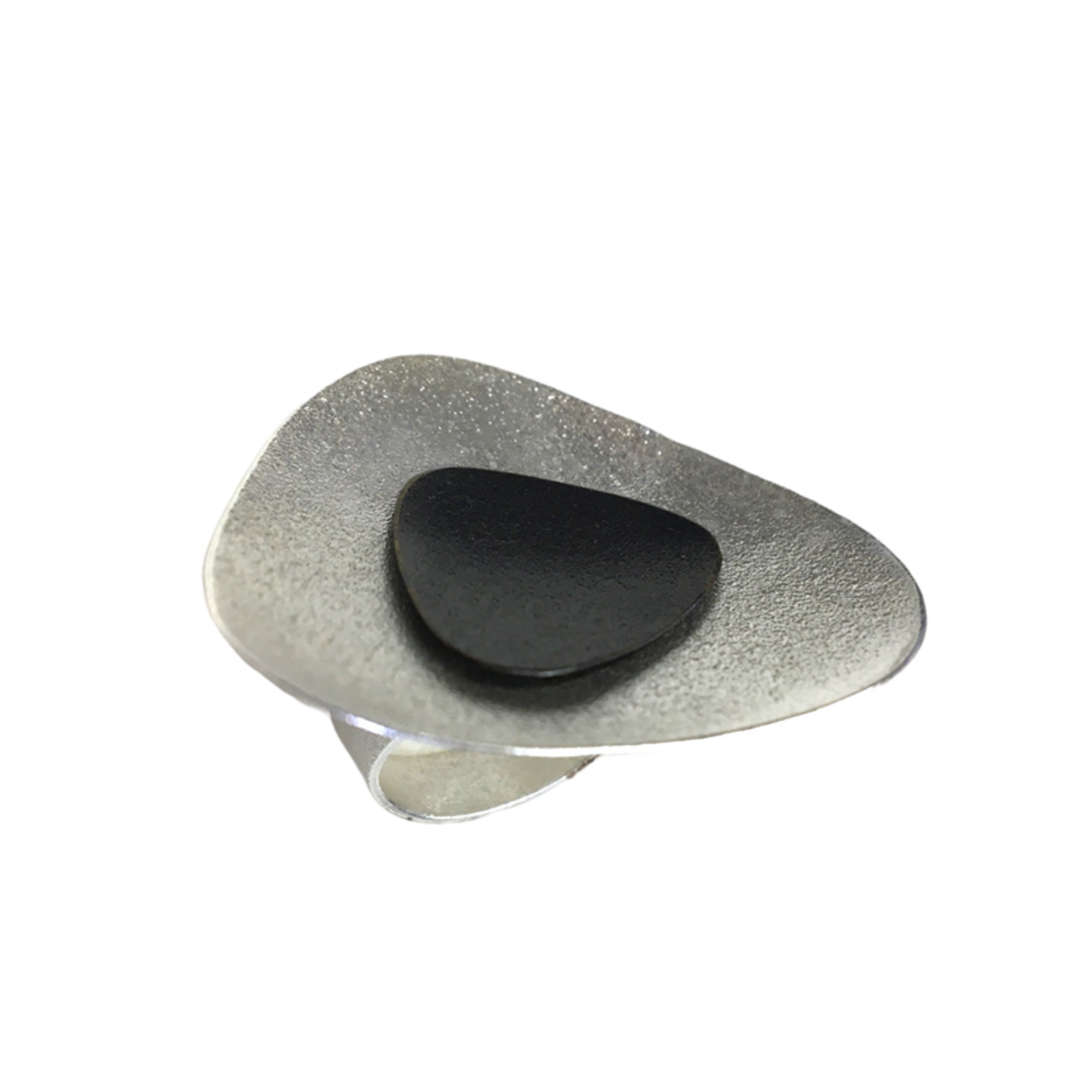 Bague Triangle - Argent et Noir