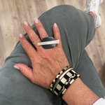 Bague Ovale - Noir et Argent