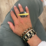 Bague Ovale - Noir et Or