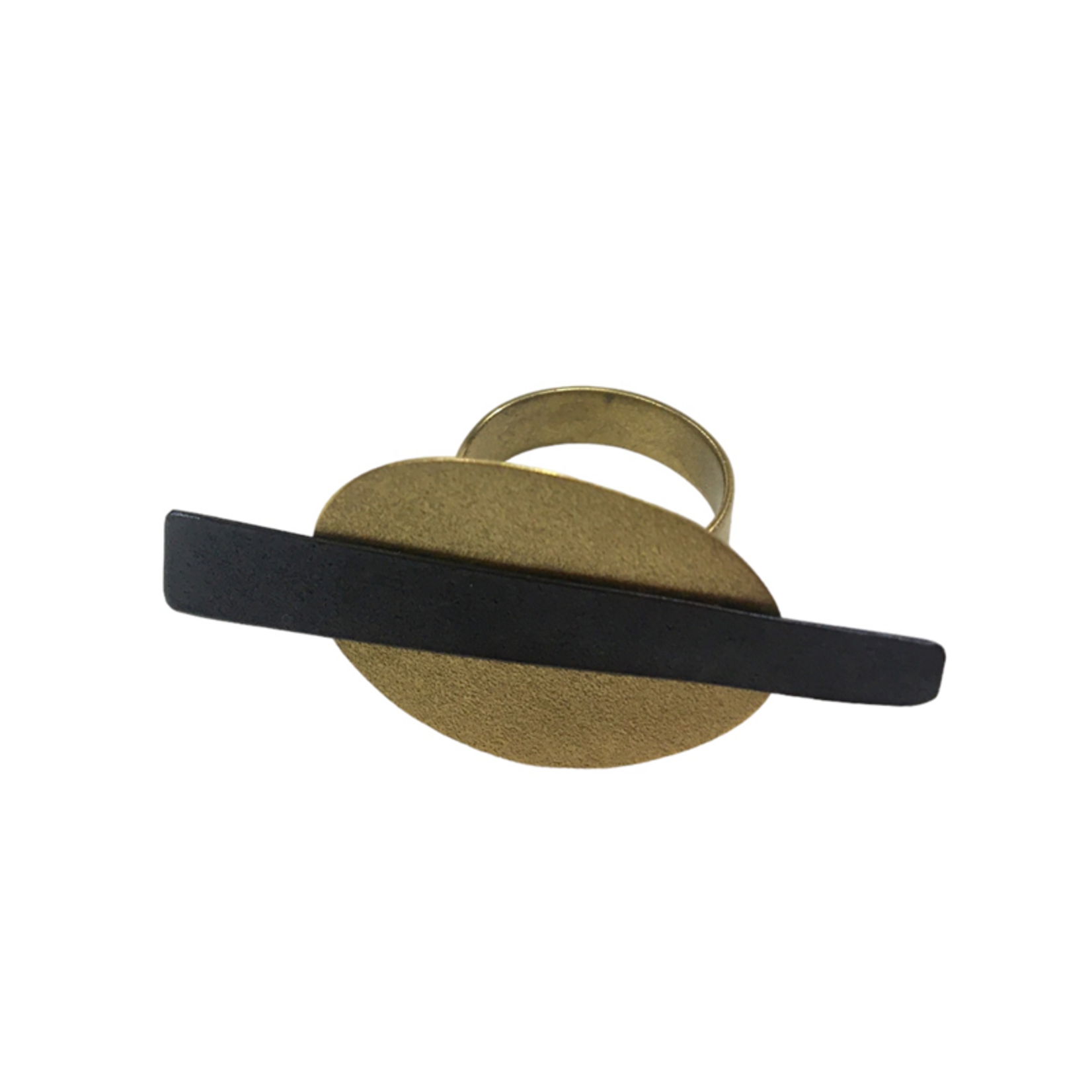 Bague Ovale - Or et Noir