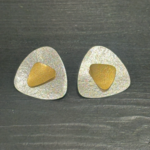 Boucles d'oreillles Triangle - Argent et Or