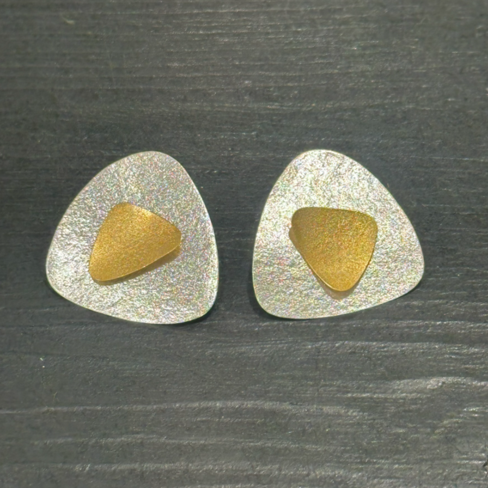 Boucles d'oreillles Triangle - Argent et Or