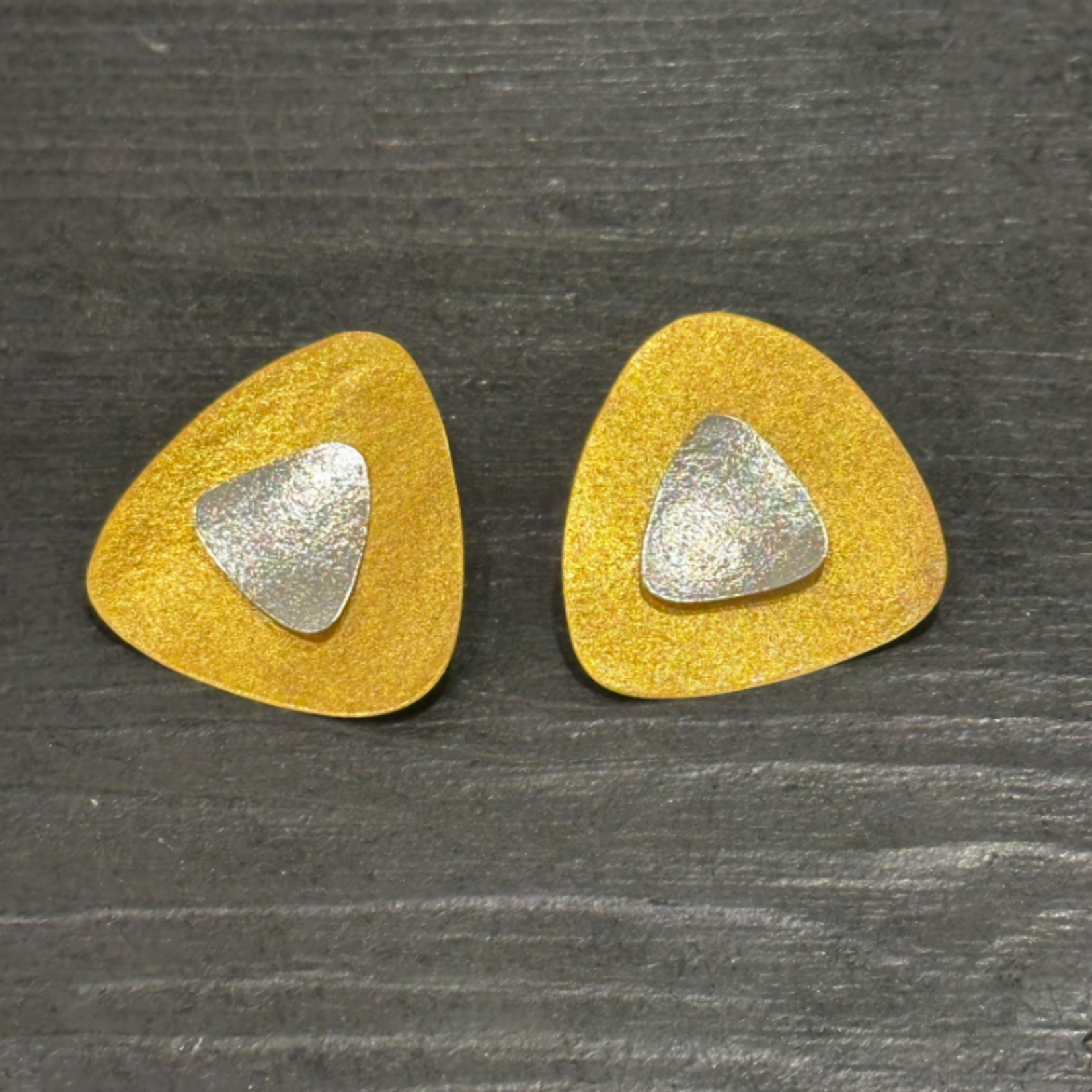Boucles d'oreillles Triangle - Or et Argent